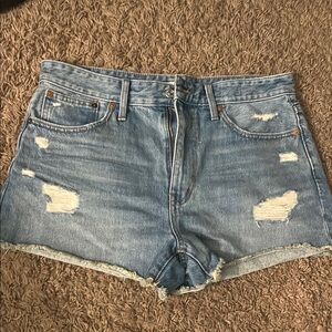 Madewell Blue Jean Shorts Distressed Cut-Off